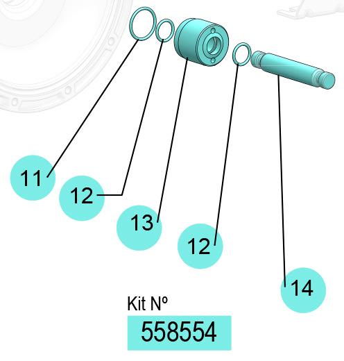 558554, KIT EJE DP-200 (C/J/E) (POM/NBR/SS)