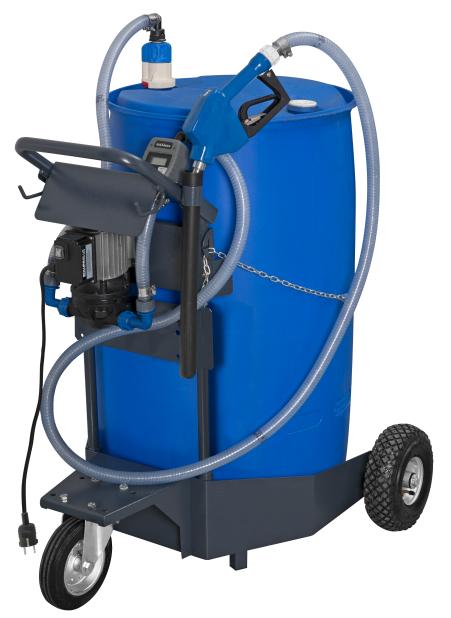 PAQUETE MÓVIL DE BOMBA ELÉCTRICA SERIE SOLURA 230 V AC PARA UREA/ADBLUE
CON BOQUEREL AUTOMÁTICO Y CONTADOR, BIDÓN 205 L, 30 L/MIN