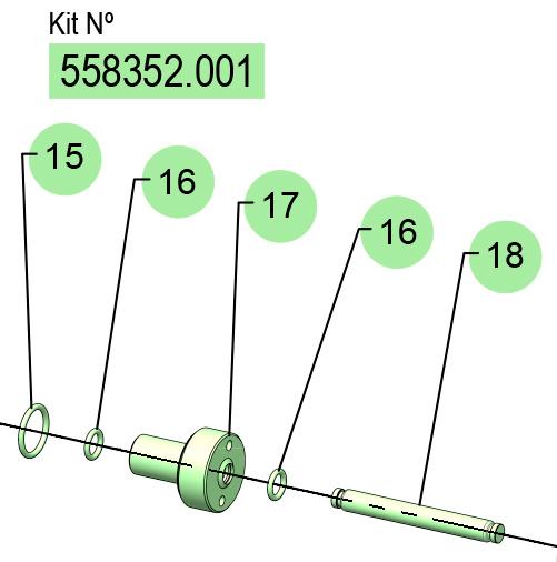 01] DF-100 CENTRAL ROD KIT (C/J/E) (PTFE C./NBR/IN, 558352.001 CODE