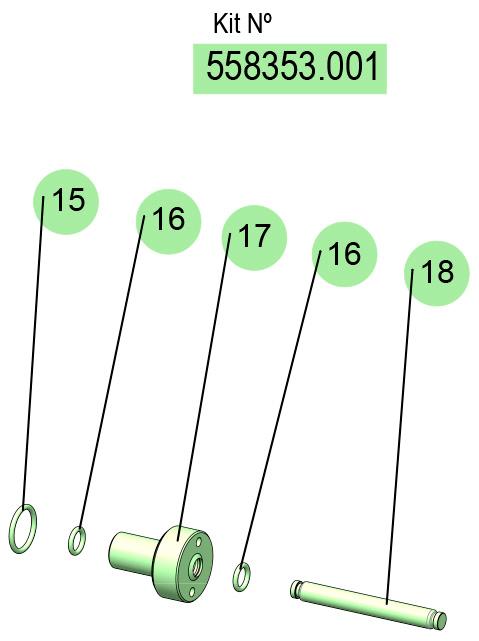 01] DF-100 CENTRAL ROD KIT (C/J/E) (PTFE/VITON/INO, 558353.001 CODE