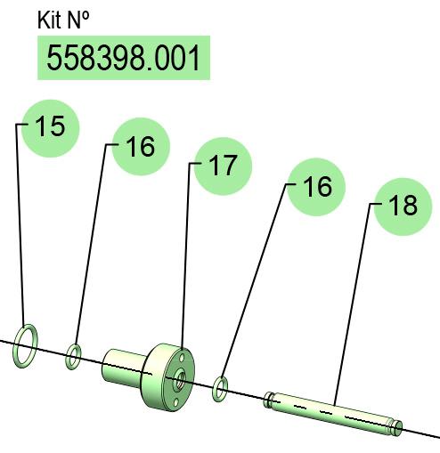 01] DF-100 CENTRAL ROD KIT, NBR MODEL, 558398.001 CODE