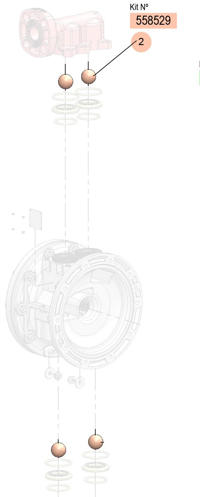 558529, KIT BOLAS DP200 (PTFE)
