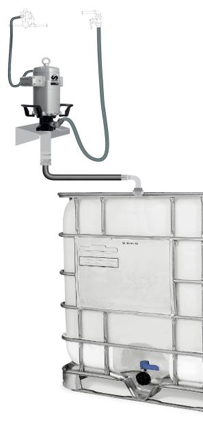 KIT DE BOMBA NEUMÁTICA PUMPMASTER 45 - 3:1 PARA ACEITE, MURAL, BIDÓN 205
L Y CONTENEDORES DE 1000 L