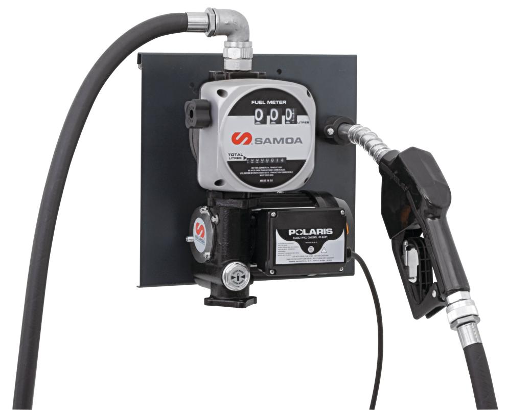 230 V AC POLARIS SERIES WALL MOUNTED ELECTRIC PUMPSTATIONARY PACKAGE FORDIESEL WITH AUTOMATIC NOZZLE AND METER, 50 L/MIN