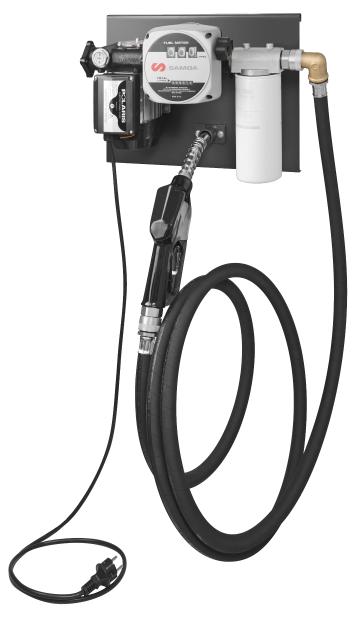 230 V AC POLARIS SERIES WALL MOUNTED ELECTRIC PUMP STATIONARY PACKAGEFOR DIESEL WITH AUTOMATIC NOZZLE, METER AND FILTER, 50 L/MIN