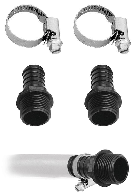 ADAPTADOR PARA MANGUERA Ø 19 MM CON ABRAZADERAS (2 U.), 1