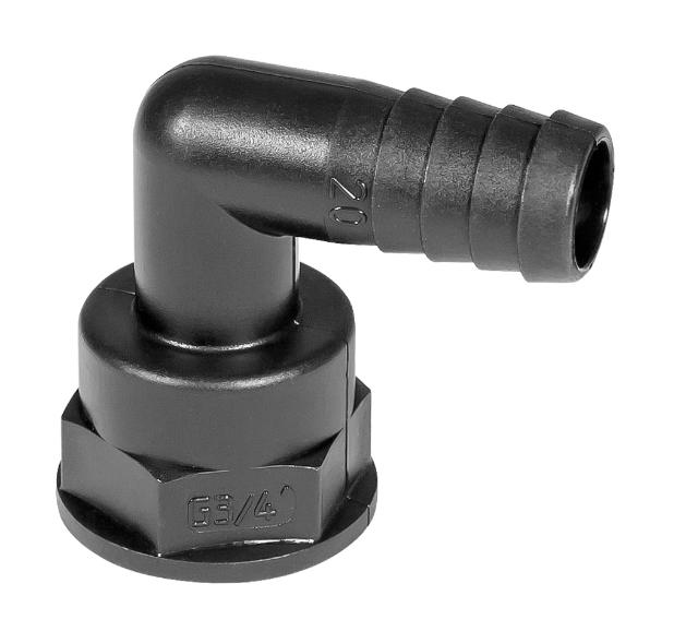 POLYPROPYLENE HYDRAULIC ADAPTER, HOSE BARB Ø 19 MM – 3/4