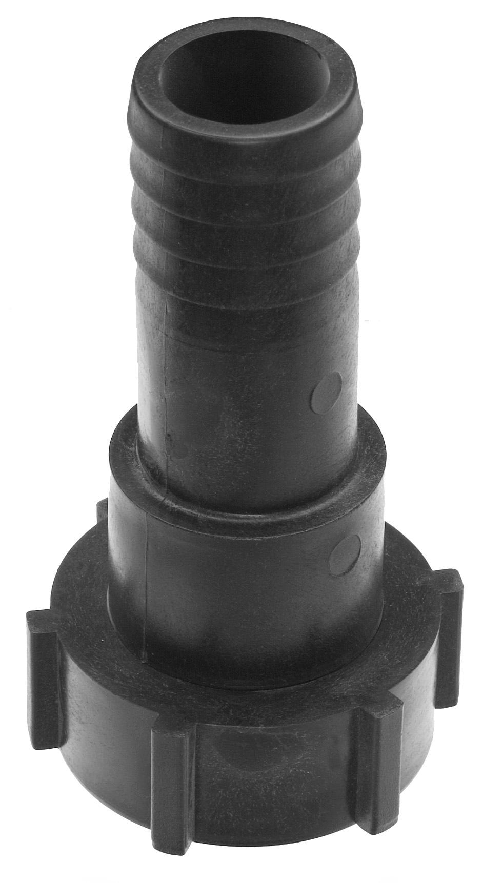 POLYPROPYLENE HYDRAULIC ADAPTER FOR IBC, S60 x 6 (F) – HOSE BARB Ø 38 MM
