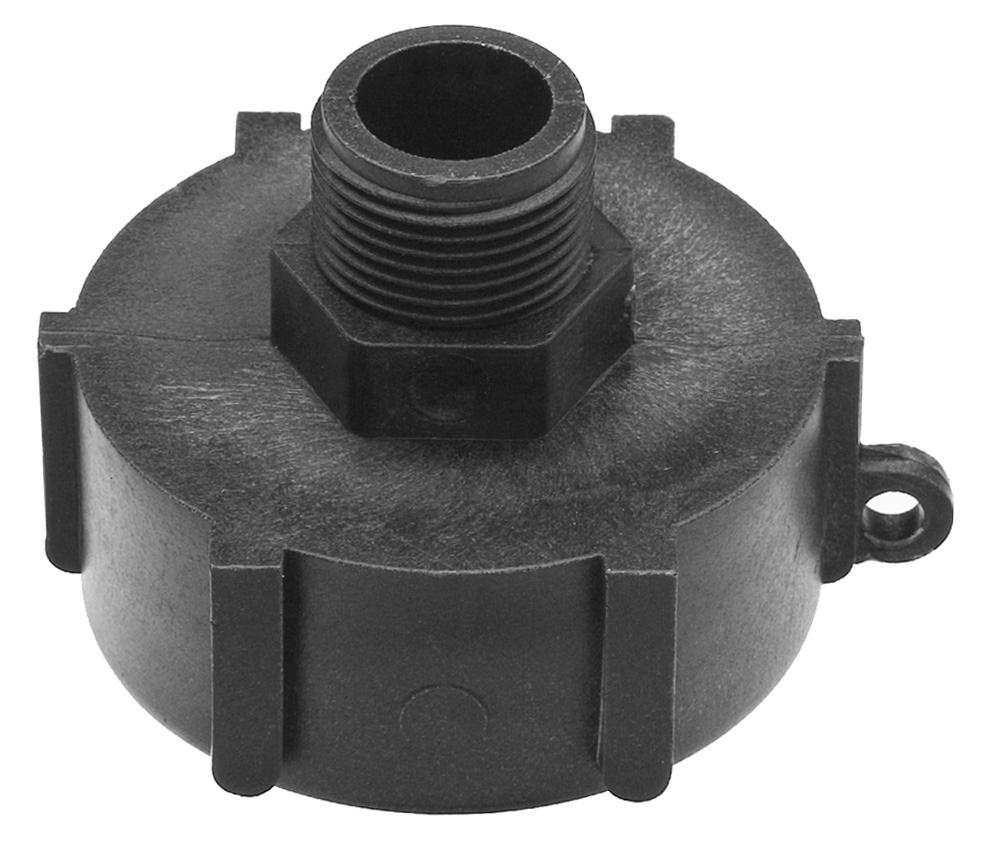 POLYPROPYLENE HYDRAULIC ADAPTER FOR IBC, S60 x 6 (F) – 3/4