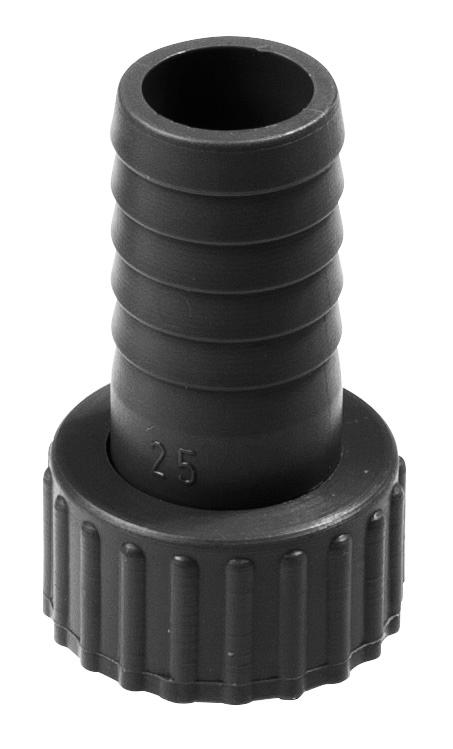 POLYPROPYLENE HYDRAULIC ADAPTER, HOSE BARB Ø 25 MM – 1
