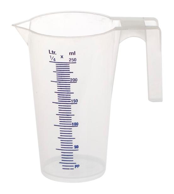 PRECISION GRADUATED PLASTIC MEASURING CUP, 0.25 L