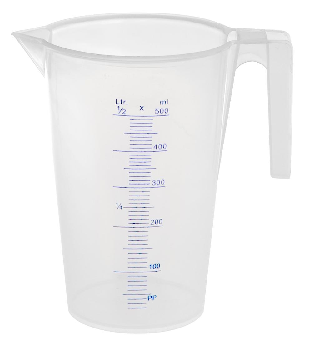 PRECISION GRADUATED PLASTIC MEASURING CUP, 0.50 L