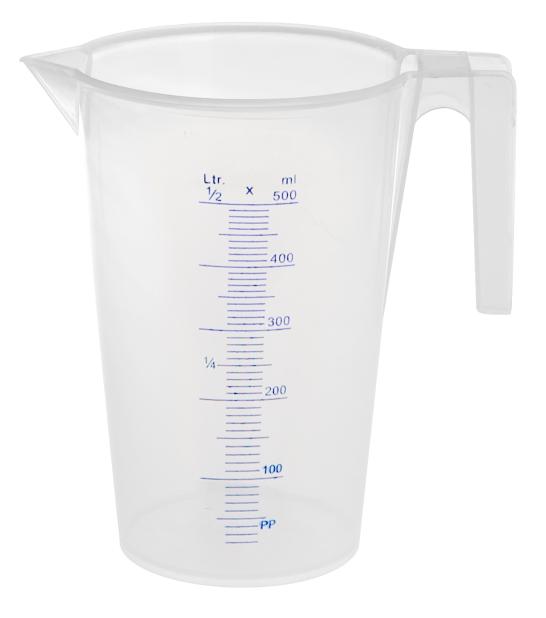 PRECISION GRADUATED PLASTIC MEASURING CUP, 0.50 L