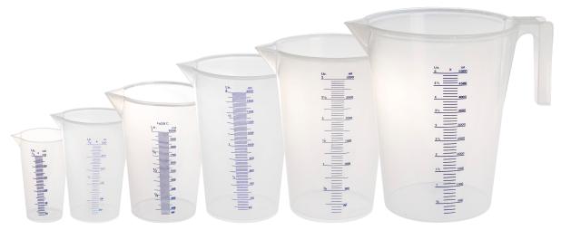 SET OF 6 PRECISION GRADUATED MEASURING CUPS