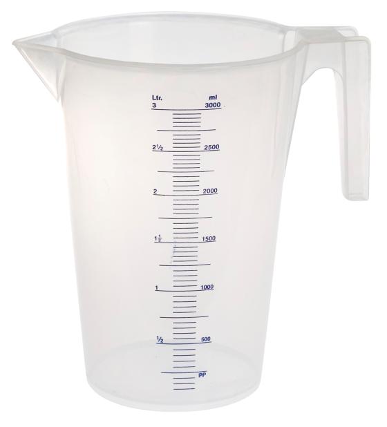 PRECISION GRADUATED PLASTIC MEASURING CUP, 3 L