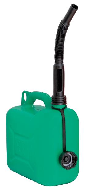 POLYETHYLENE FUEL CAN, U.N. APPROVED (GREEN), 5 L