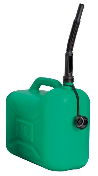 POLYETHYLENE FUEL CAN, U.N. APPROVED (GREEN), 20 L
