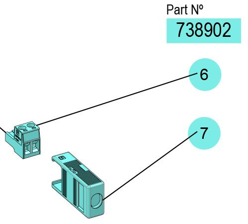 2-POLE MALE CONNECTOR + COVER