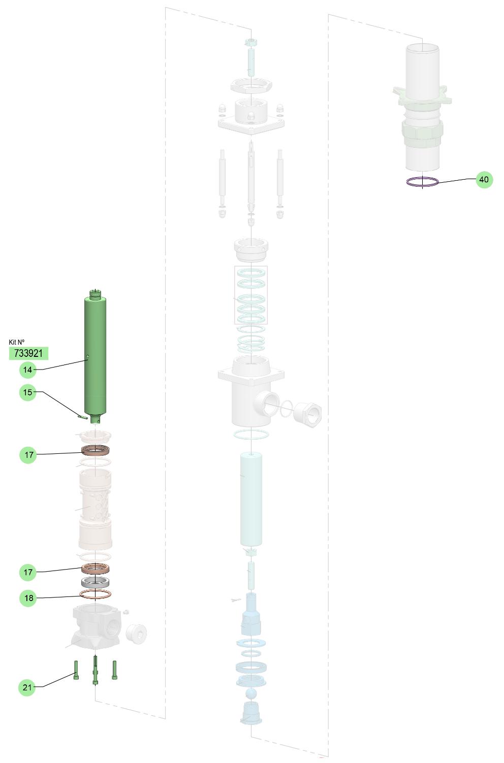 FLUID PLUNGER KIT PM2-1:1/SS PUMP