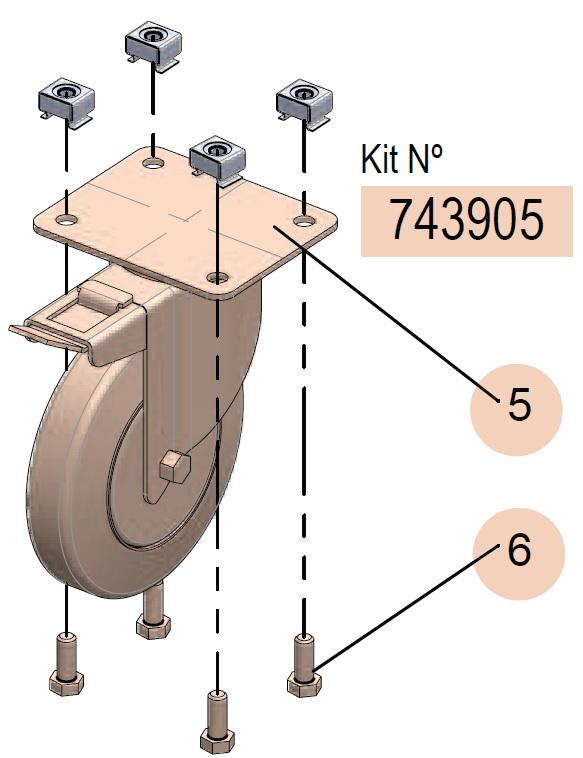 KIT RUEDA Ø125MM C/FRENO