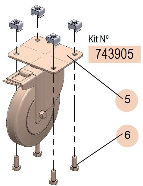 KIT RUEDA Ø125MM C/FRENO