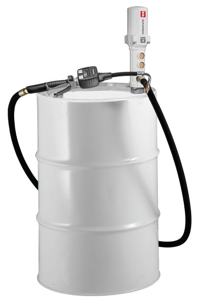PUMPMASTER 4 - 5:1 RATIO OIL PNEUMATIC PUMP WITH
METEREDGUN,205LDRUMSAND1.000 L IBC, STATIONARY PACKAGE